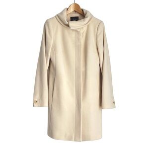 Cole Haan Elegant Cream Women's Funnel Neck Coat